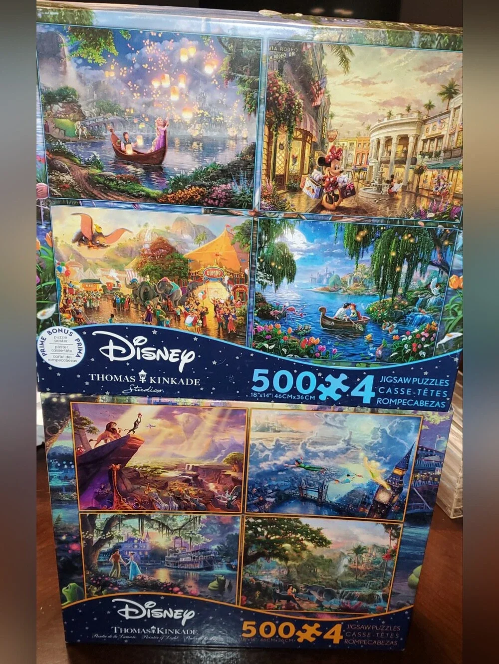 Disney Thomas Kinkade 8 Jigsaw Puzzle Set - Multi Color 500 Pieces Each
